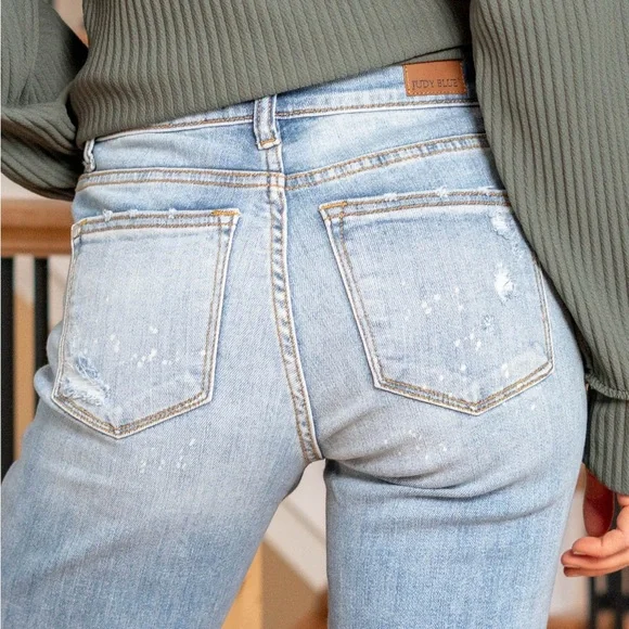 Judy Blue Monroe Mid Rise Ripped Boyfriend Fit Mom Jeans Size 20W - Picture 3 of 13